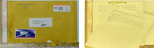 Heroin Hidden Within the Binding of 
a Document Disguised as Legal Mail