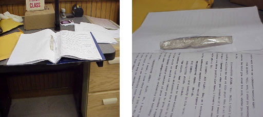 Methamphetamines Hidden Within Glued Binding of  Document Disguised as Legal Mail