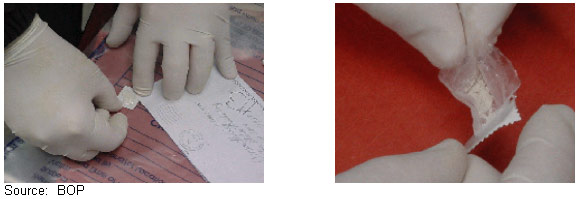 Morphine Hidden Beneath Postage Stamp