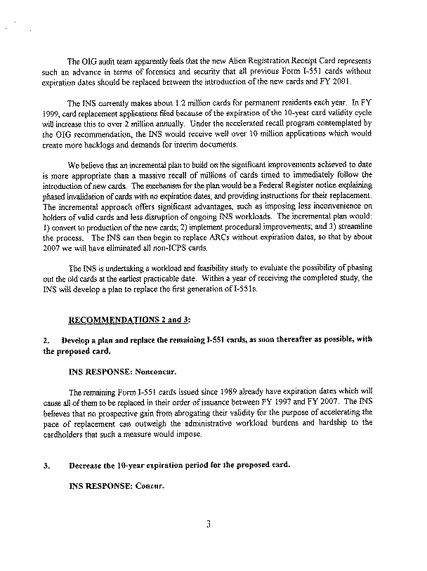 INS Response to Draft Report
