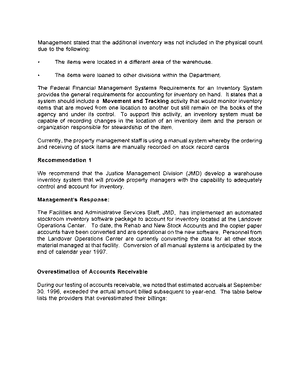 Report to Management