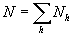 N is equal to the summation of N sub h over h