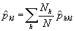p hat sub kl is equal to the summation over h of the ratio of  N  sub h times p hat sub hkl over N