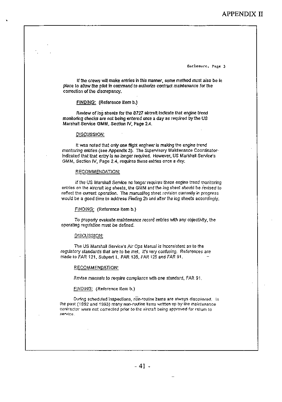 Federal Aviation Administration Results of Airworthiness Checks