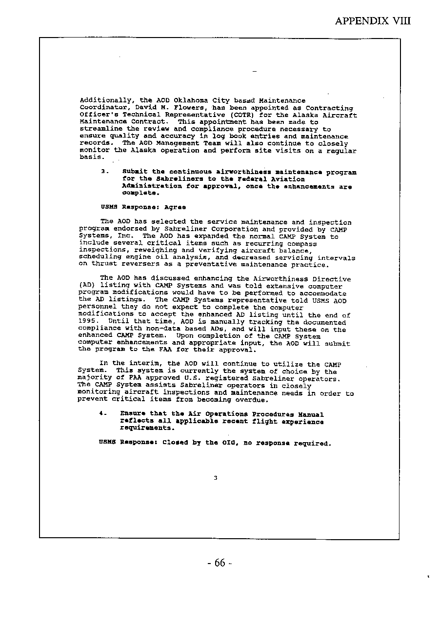 USMS Comments on the Audit Recommendations