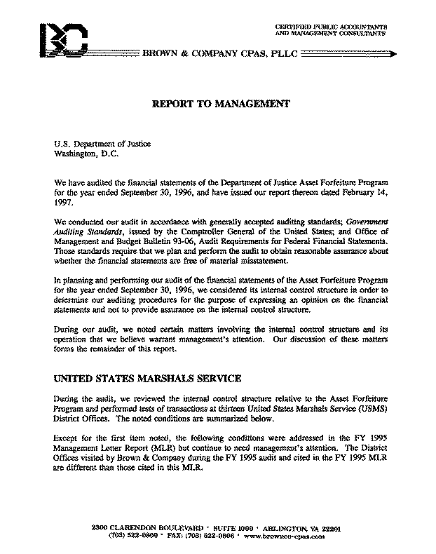 Report to Management