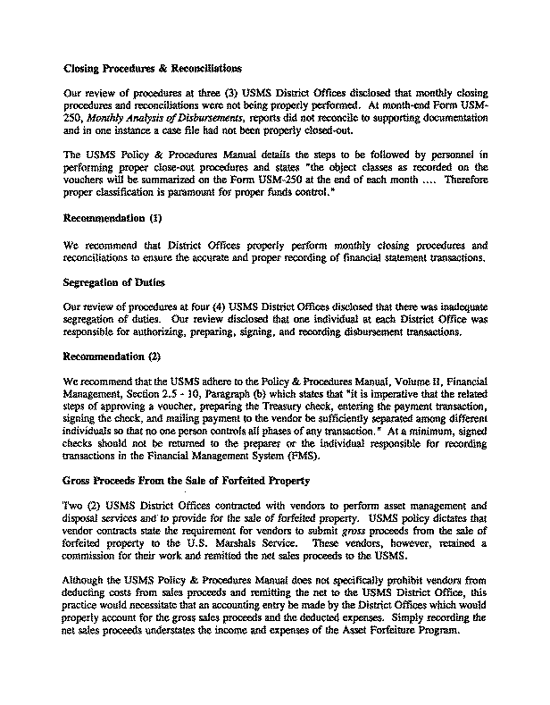 Report to Management (continued)