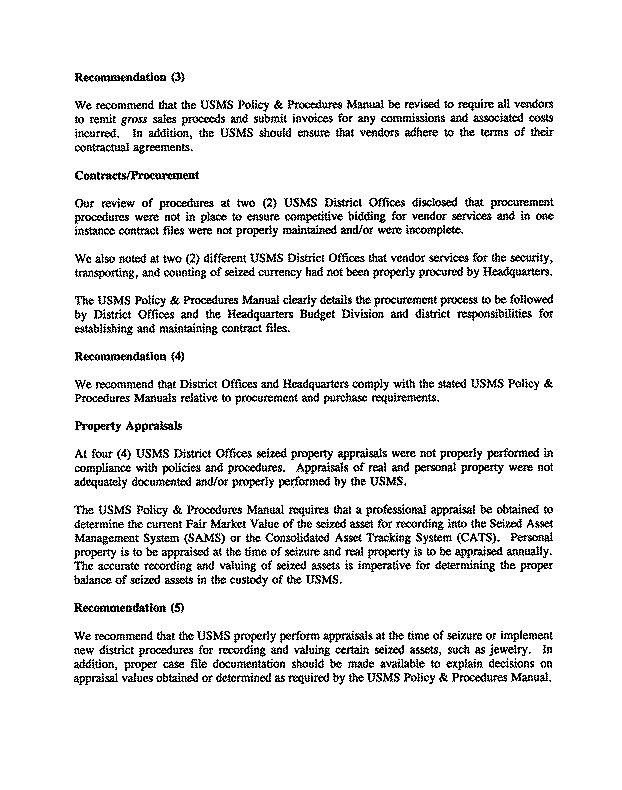 Report to Management (continued)