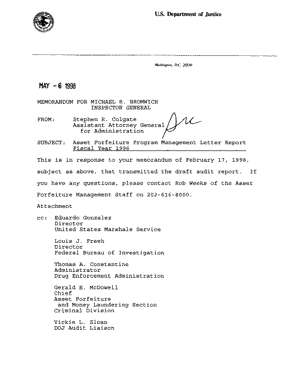 Management's Response to the Draft Report