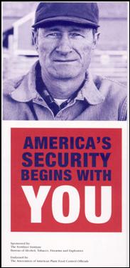 Cover shows a photo of a man and the following words: America's Security Begins with You.