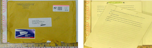 Heroin Hidden Within the Binding of 
a Document Disguised as Legal Mail