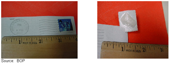 Morphine Hidden Beneath Postage Stamp