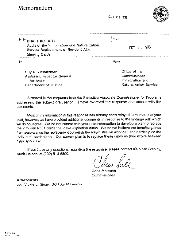 INS Response to Draft Report