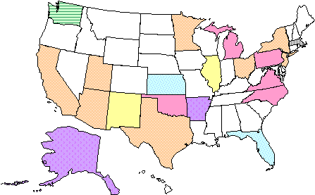 Map of the US showing the contractor labs used by each state
