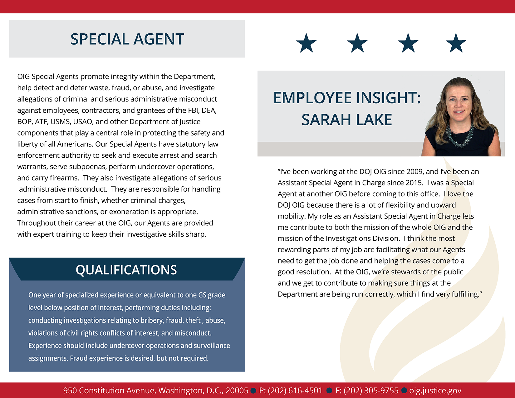 Learn more about the special agent employee experience