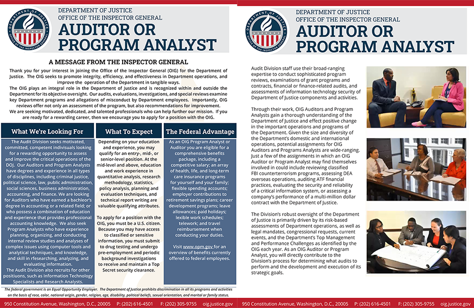 Learn more about working in the Audit Division