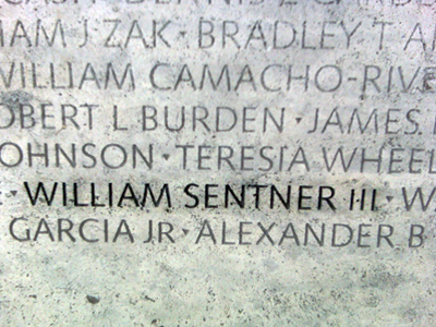 Sentner memorial wall etching
