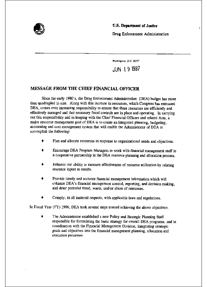 Message from the Chief Financial Officer