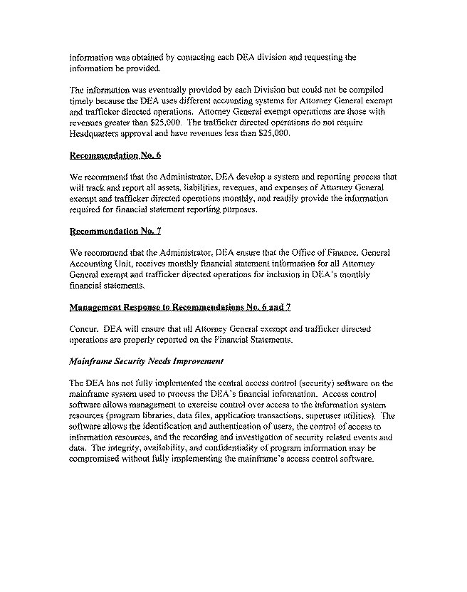 Independent Auditor's Report on Internal Controls