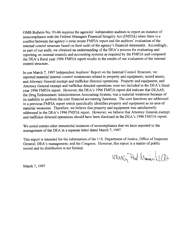 Independent Auditor's Report on Compliance with Laws and Regulations