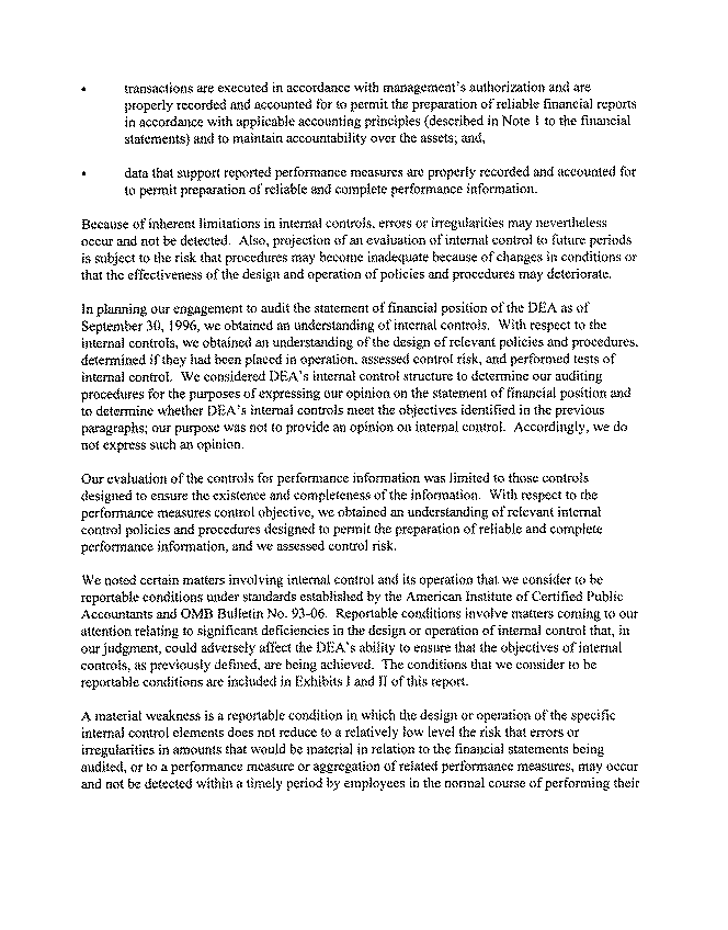 Independent Auditor's Report on Internal Controls
